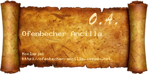 Ofenbecher Ancilla névjegykártya